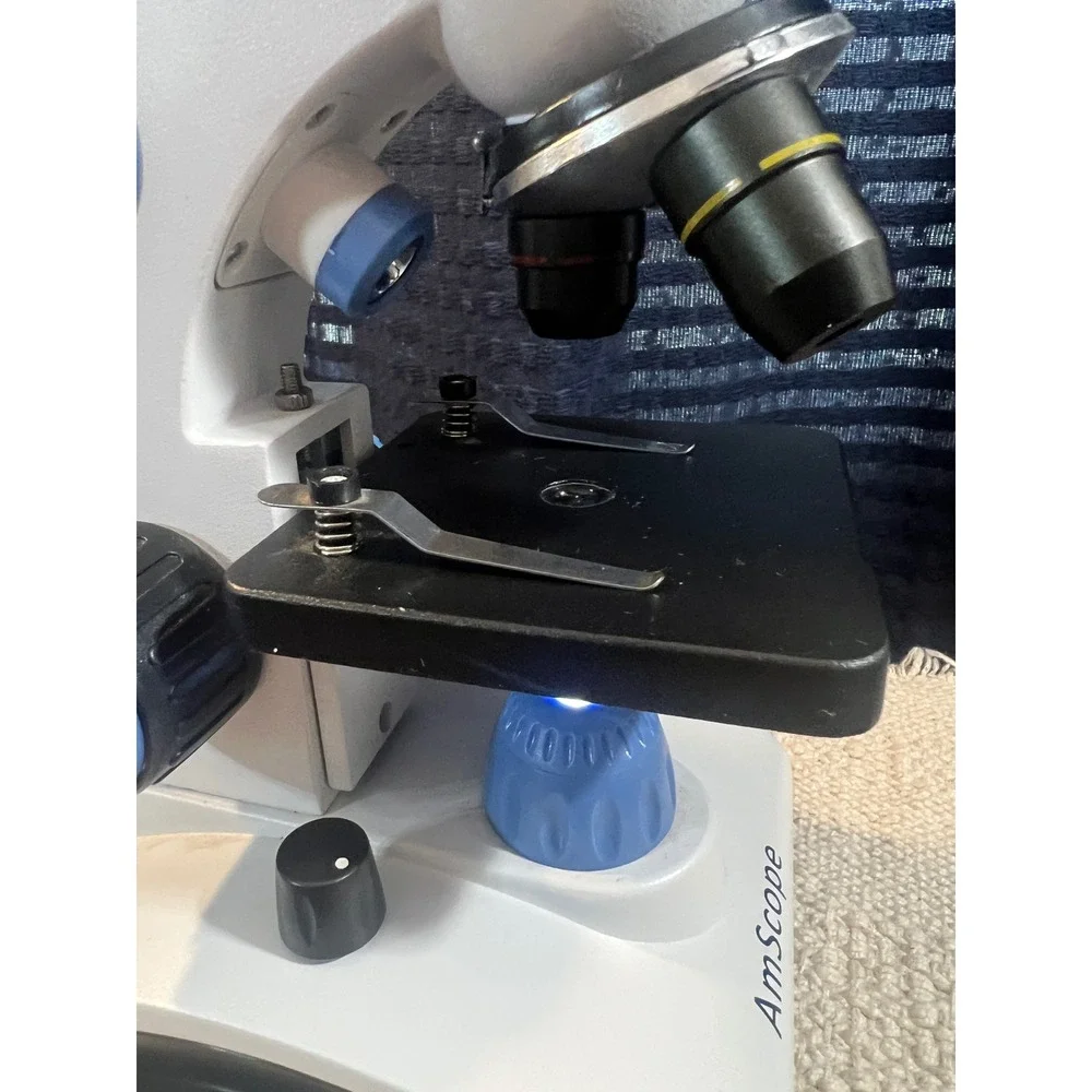 AmScope Kids Student Compound Microscope LED Light‎ 4X 10X 40X portable